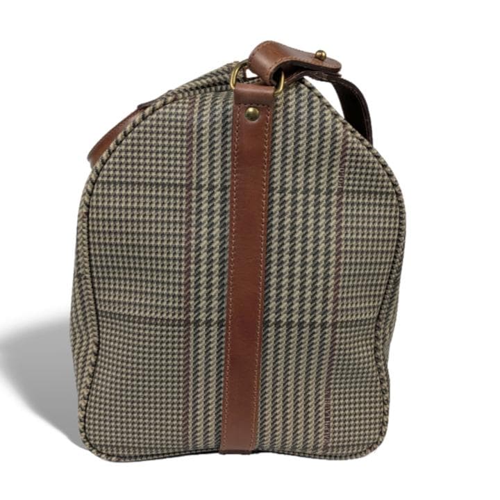 【極美品】ポロラルフローレン ボストンバッグ 千鳥柄 2way PVC レザー