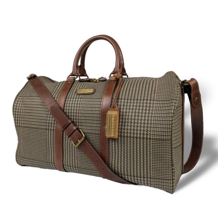 【極美品】ポロラルフローレン ボストンバッグ 千鳥柄 2way PVC レザー