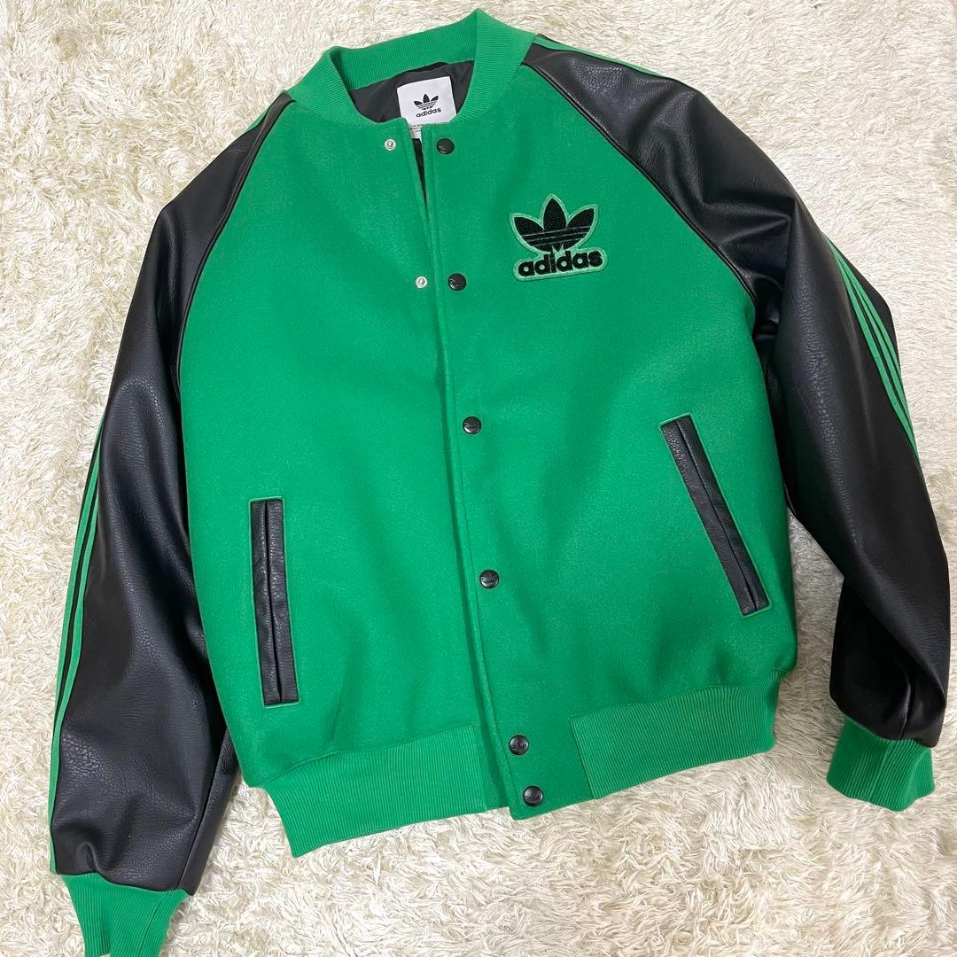 adidas スタジャン　グリーン　【美品】　ボンバージャケット　アディダス