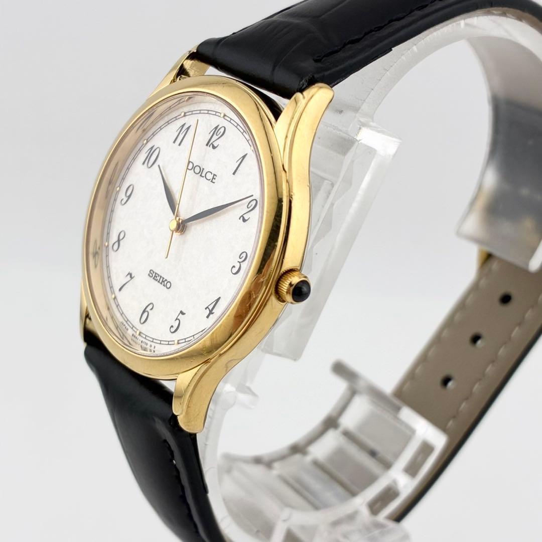 【希少/電池交換済】SEIKO　DOLCE　腕時計　新品ベルト　ゴールド