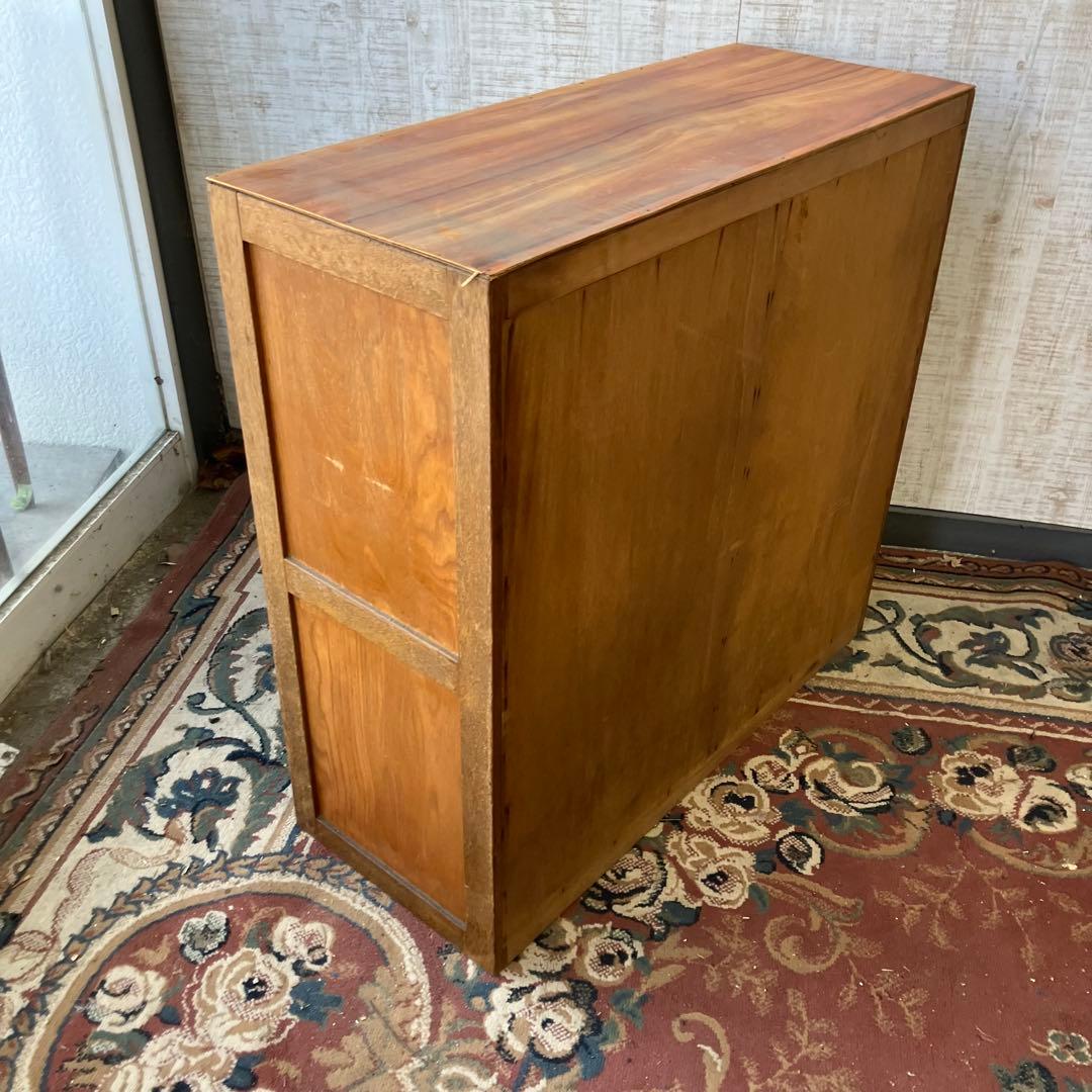 昭和レトロ 庄子木工製作所 古家具 ガラス戸 木製キャビネット 食器棚 飾り棚