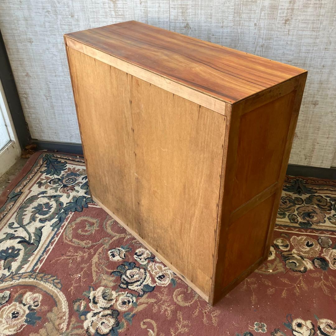 昭和レトロ 庄子木工製作所 古家具 ガラス戸 木製キャビネット 食器棚 飾り棚