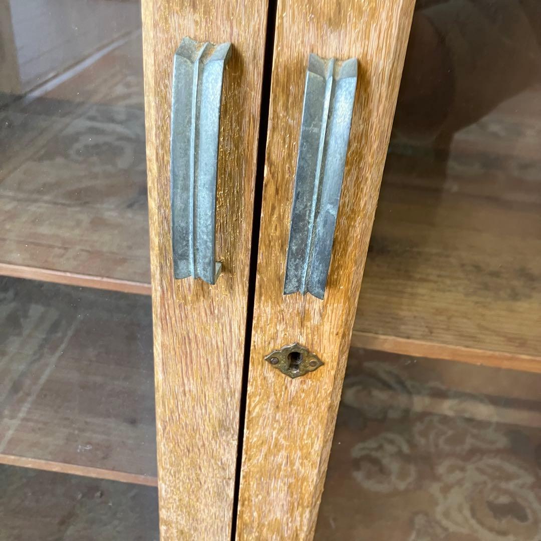 昭和レトロ 庄子木工製作所 古家具 ガラス戸 木製キャビネット 食器棚 飾り棚