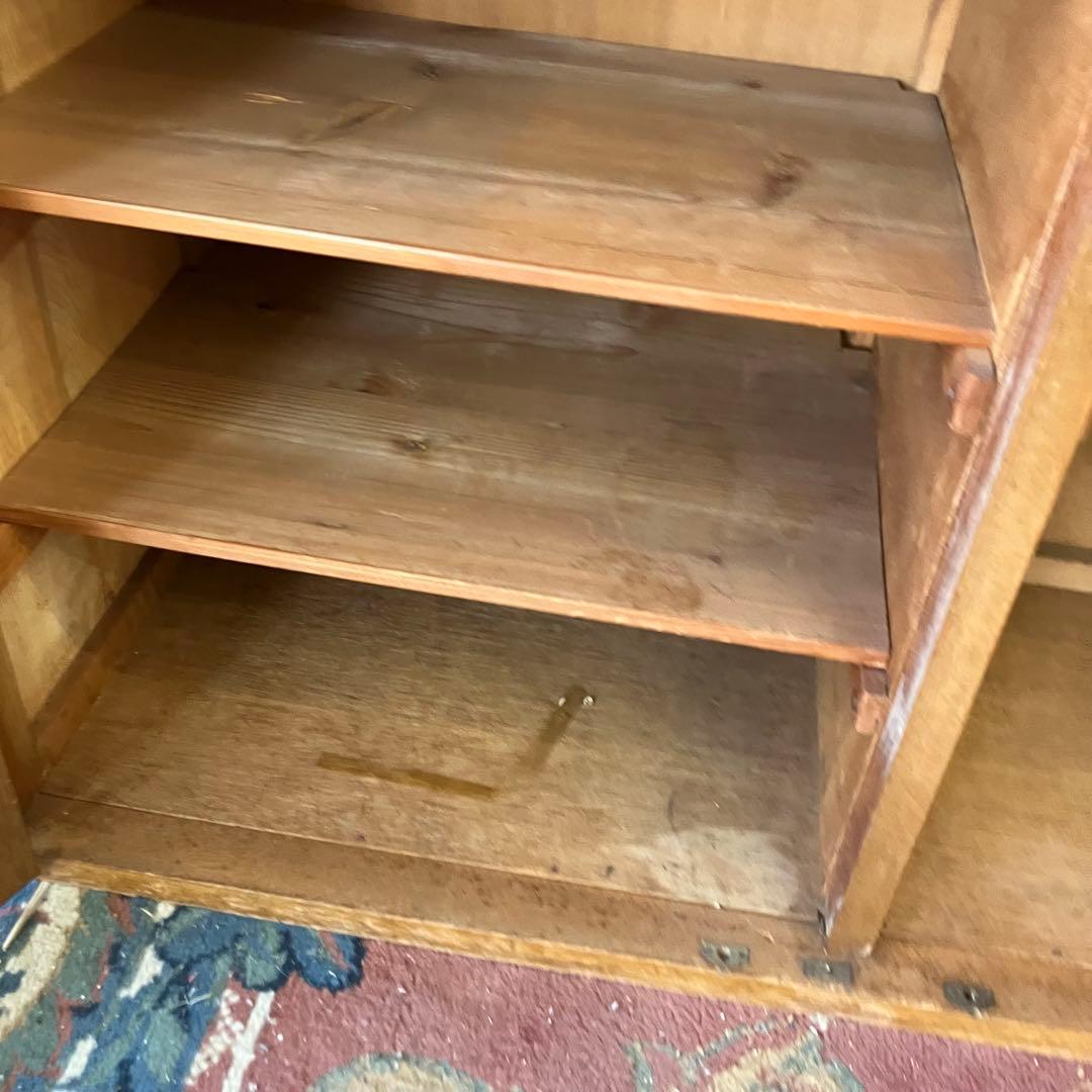 昭和レトロ 庄子木工製作所 古家具 ガラス戸 木製キャビネット 食器棚 飾り棚