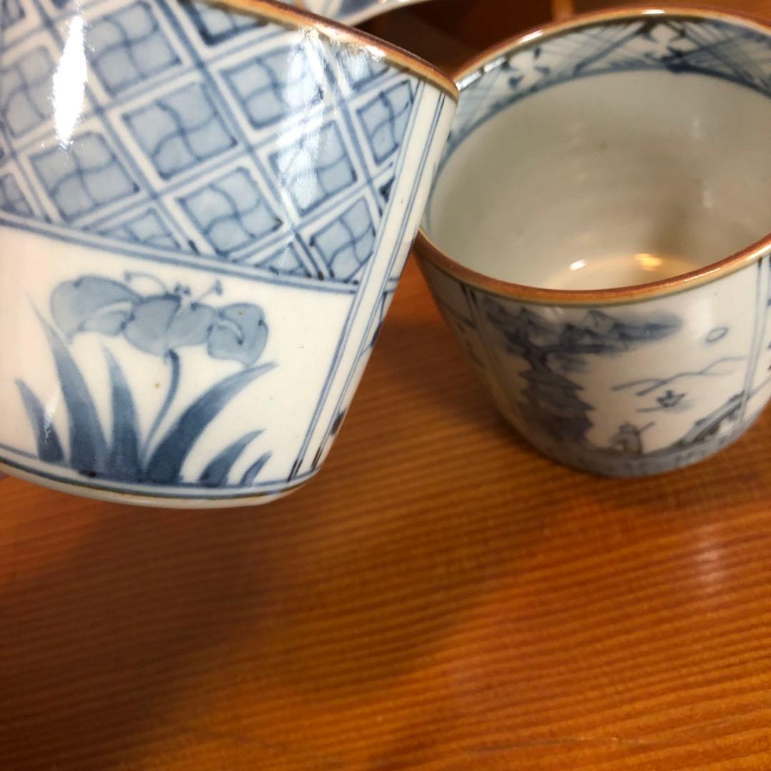 有田焼　五代走波作　染付 蕎麦猪口二客