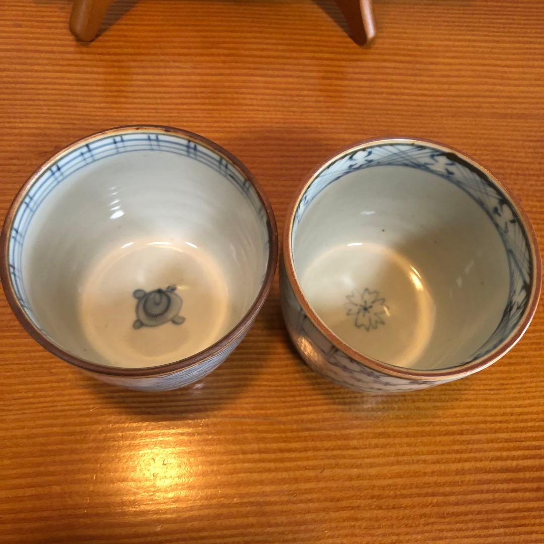 有田焼　五代走波作　染付 蕎麦猪口二客