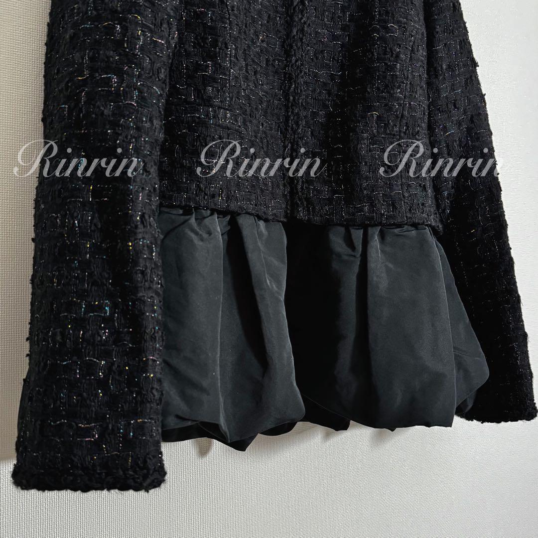 ANAYI ラメツイードペプラム ジャケット 38