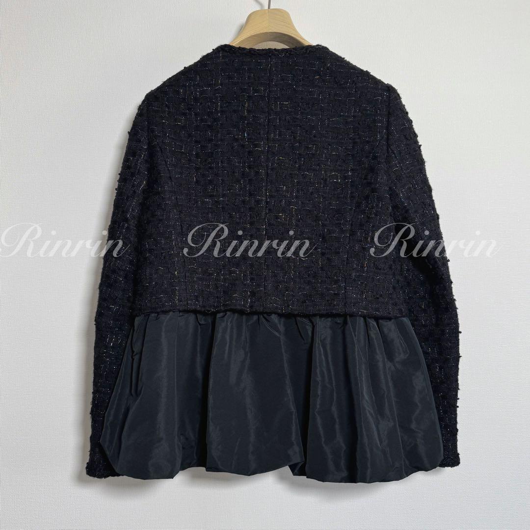 ANAYI ラメツイードペプラム ジャケット 38