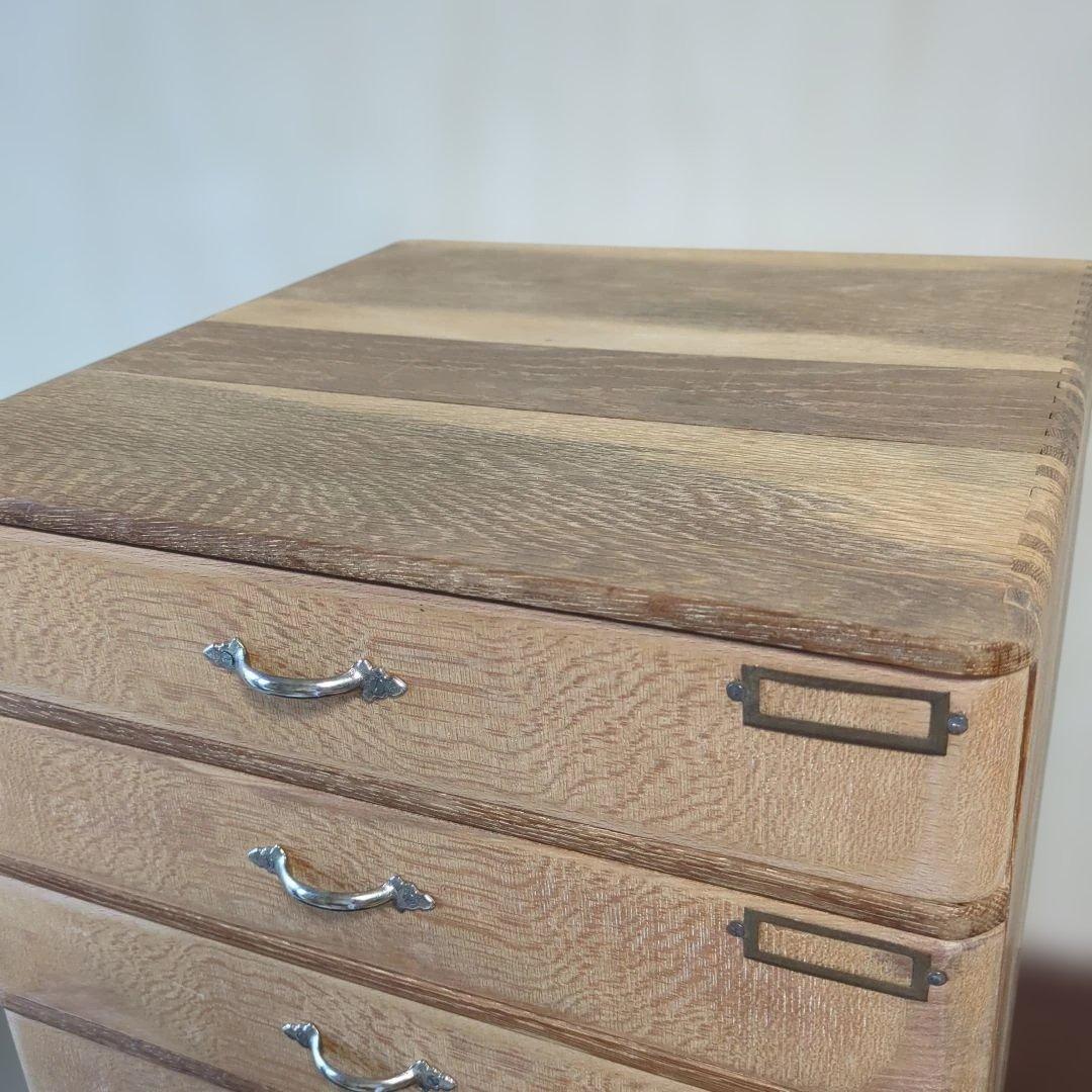 古道具アンティーク5段やや大きめ引き出しA4サイズ可