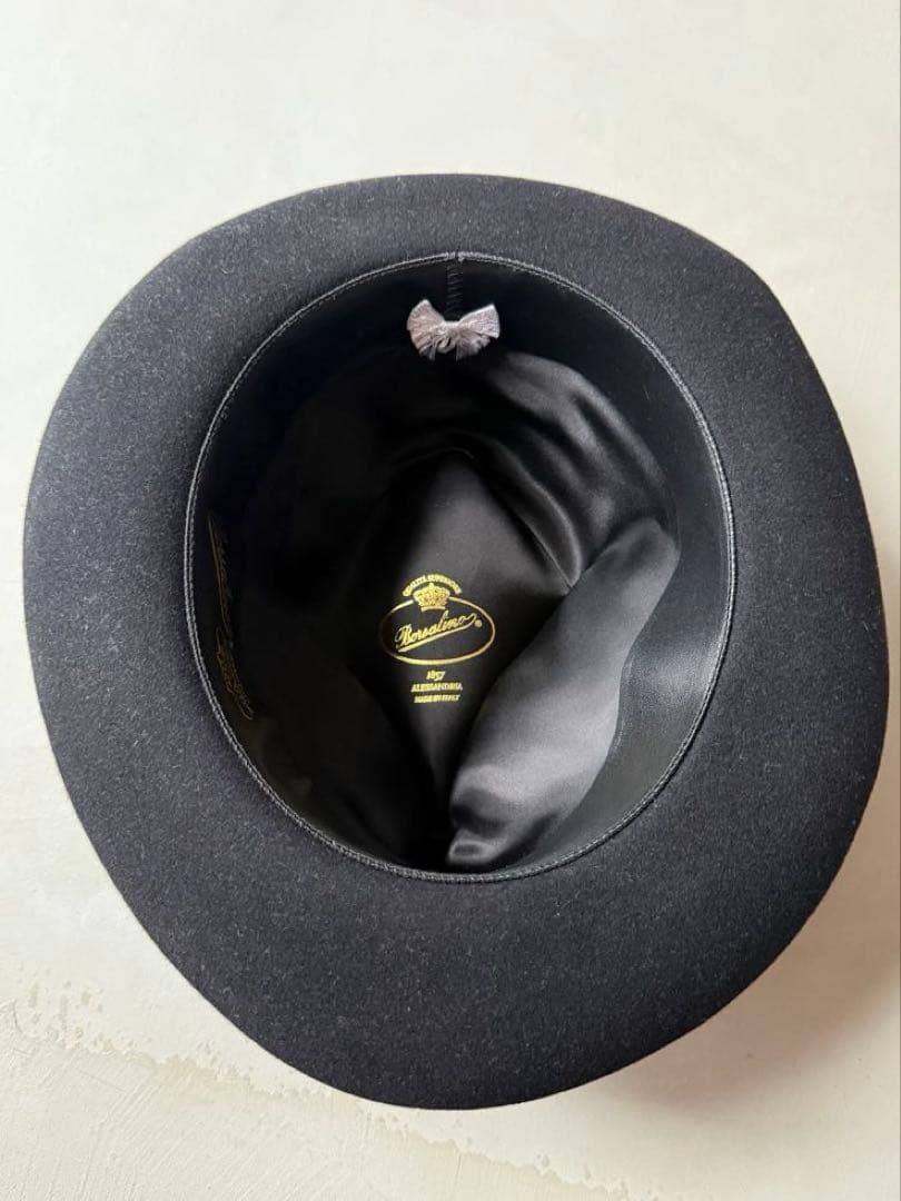 BORSALINO ボルサリーノ黒 ウールフェルトハット
