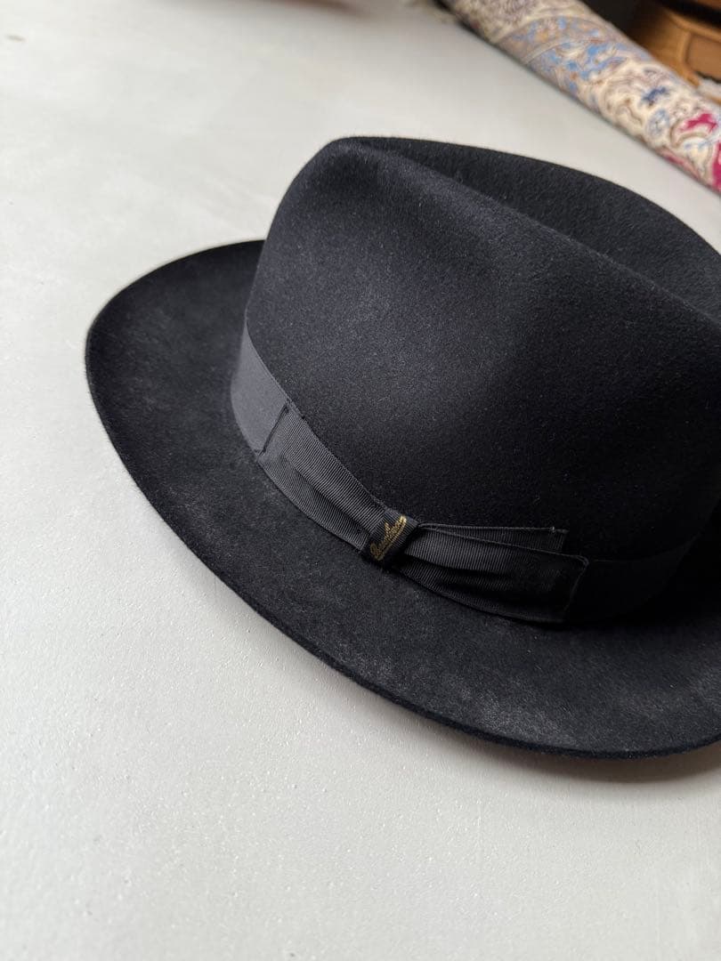 BORSALINO ボルサリーノ黒 ウールフェルトハット