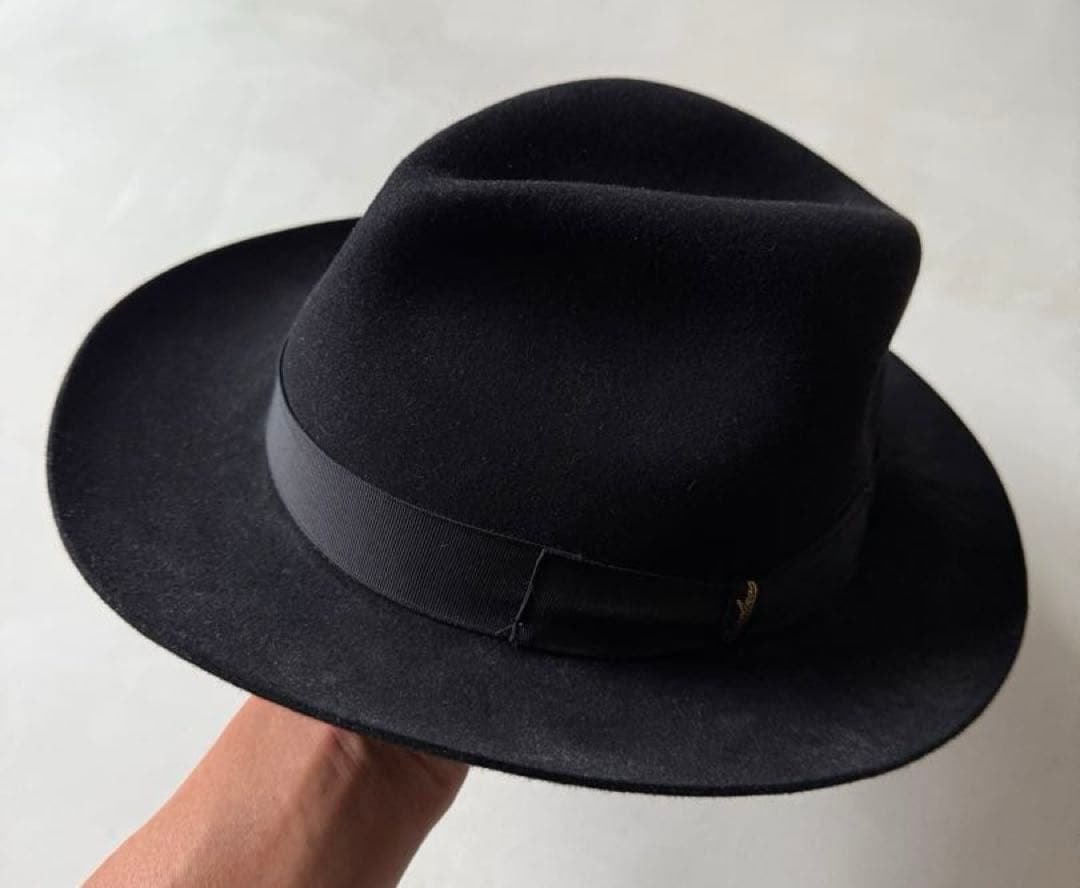 BORSALINO ボルサリーノ黒 ウールフェルトハット