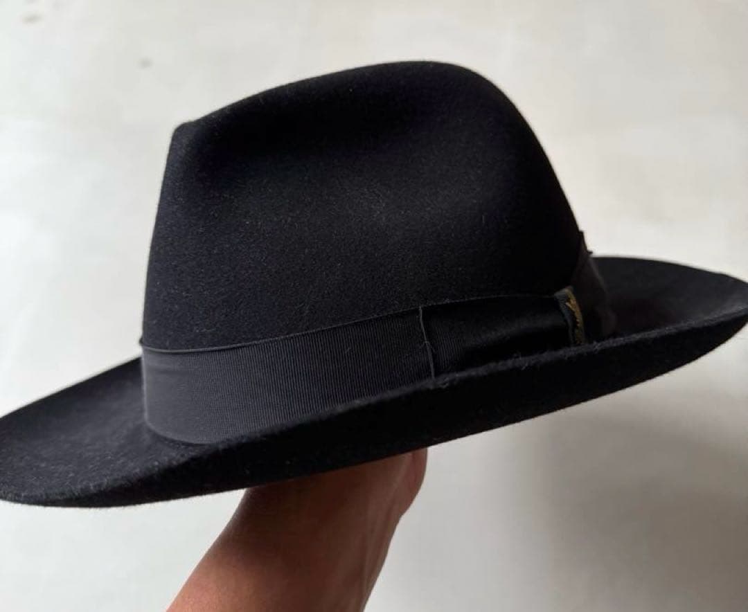 BORSALINO ボルサリーノ黒 ウールフェルトハット