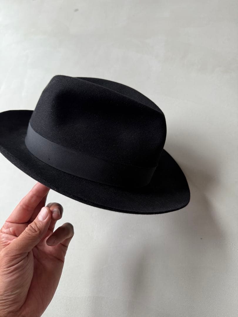 BORSALINO ボルサリーノ黒 ウールフェルトハット