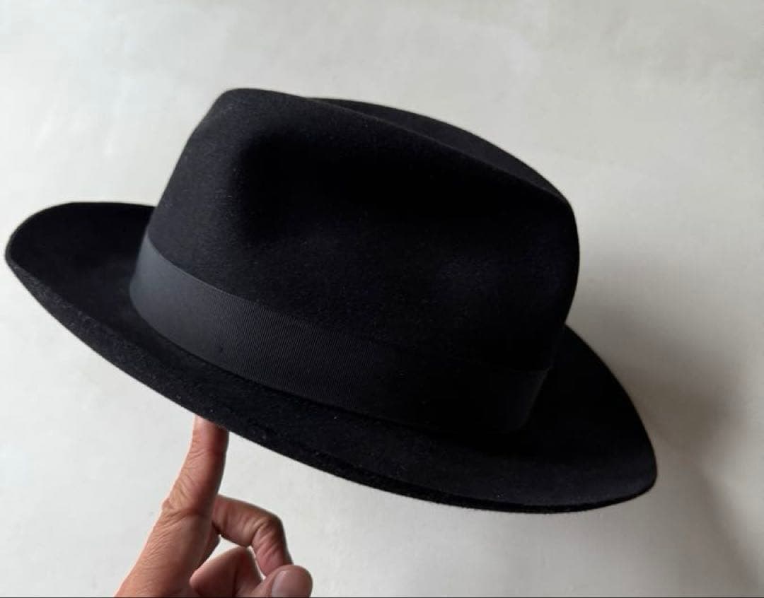 BORSALINO ボルサリーノ黒 ウールフェルトハット