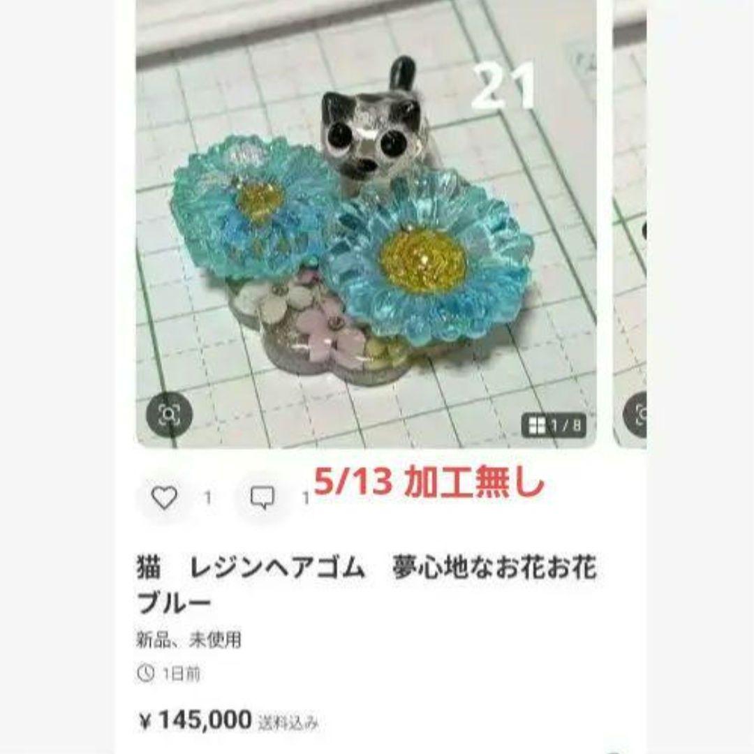 ひまうい様　5.1 猫　レジンヘアゴム　横　夜明け　彩雲を纏う