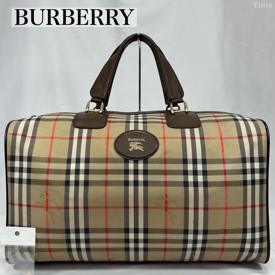 【極美品/鍵付】バーバリーズ ボストンバッグ 旅行バッグ ノバチェック 手提げ