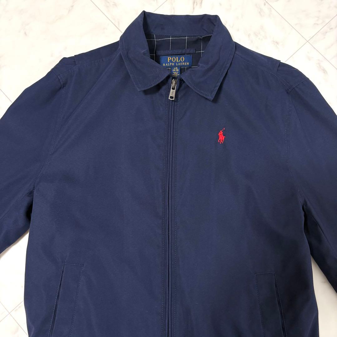 【ラルフローレン】スイングトップ　ナイロンジャケット　洗える　ポニーロゴ　紺