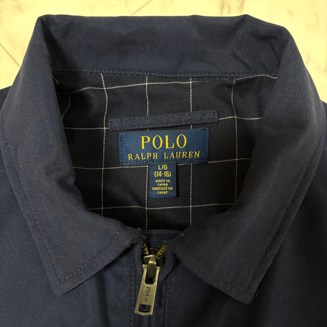 【ラルフローレン】スイングトップ　ナイロンジャケット　洗える　ポニーロゴ　紺