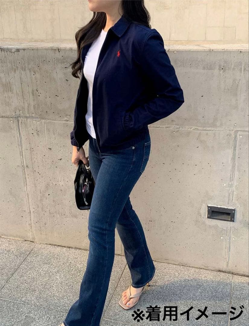 【ラルフローレン】スイングトップ　ナイロンジャケット　洗える　ポニーロゴ　紺