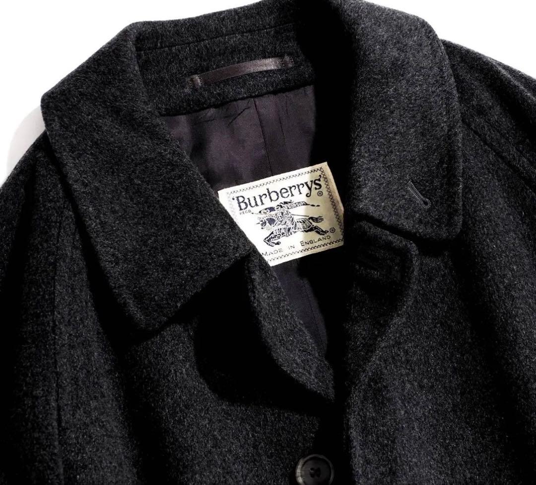 80s BURBERRY カシミヤ 100% コート 50