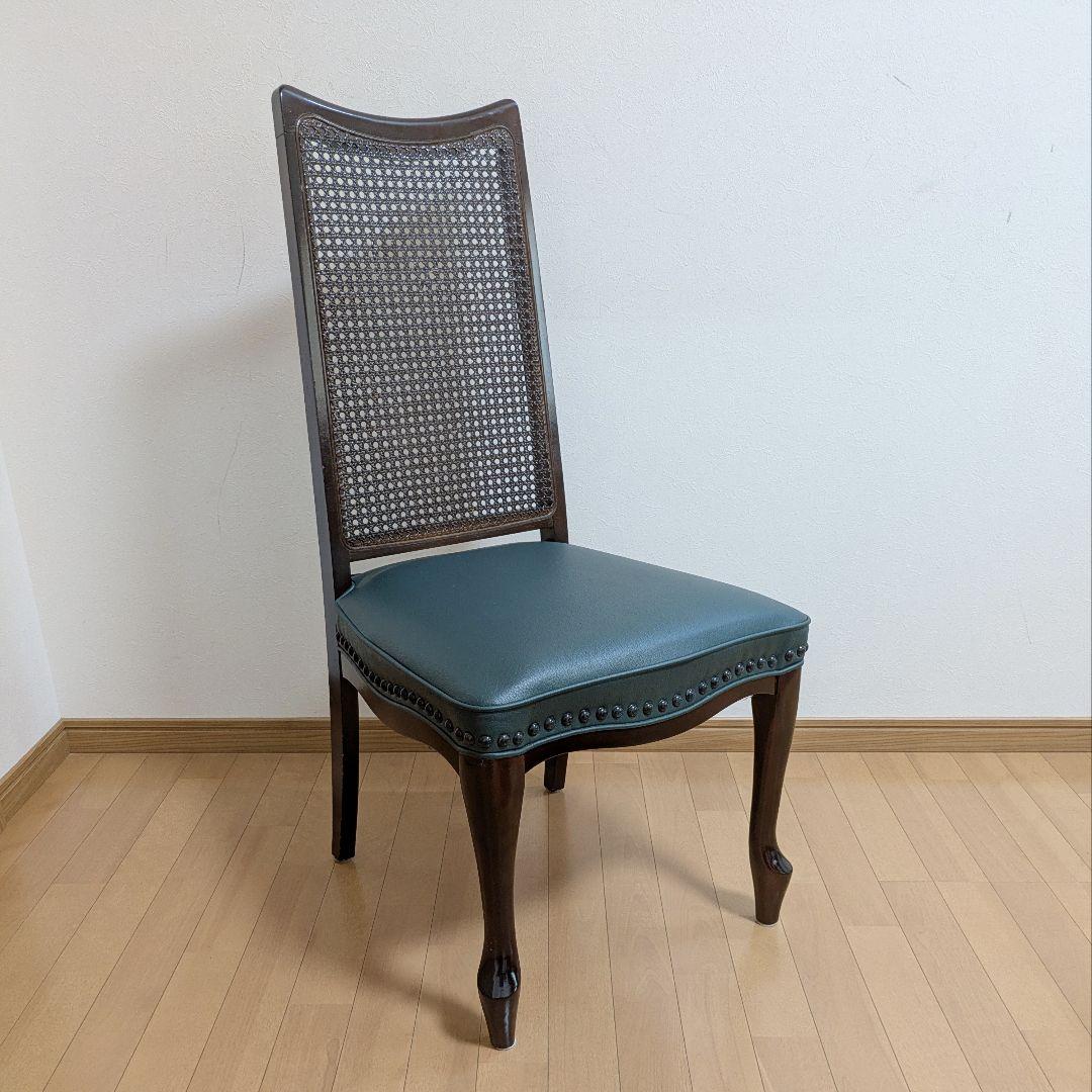 maruni マルニ ダイニングチェア ベルサイユチェア 猫脚 籐 ハイバック④