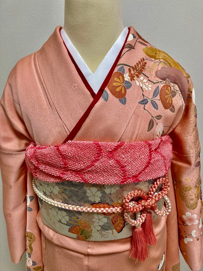 美品　成人式❤️　振袖フルセット　正絹　ピンク　駒刺繍