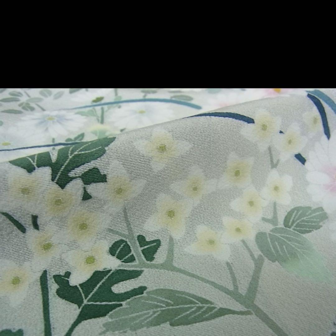 十日町友禅作家阿部佳雪訪問着 ❶裄丈70花柄 要確認〜説明文に変更あり・写真追加