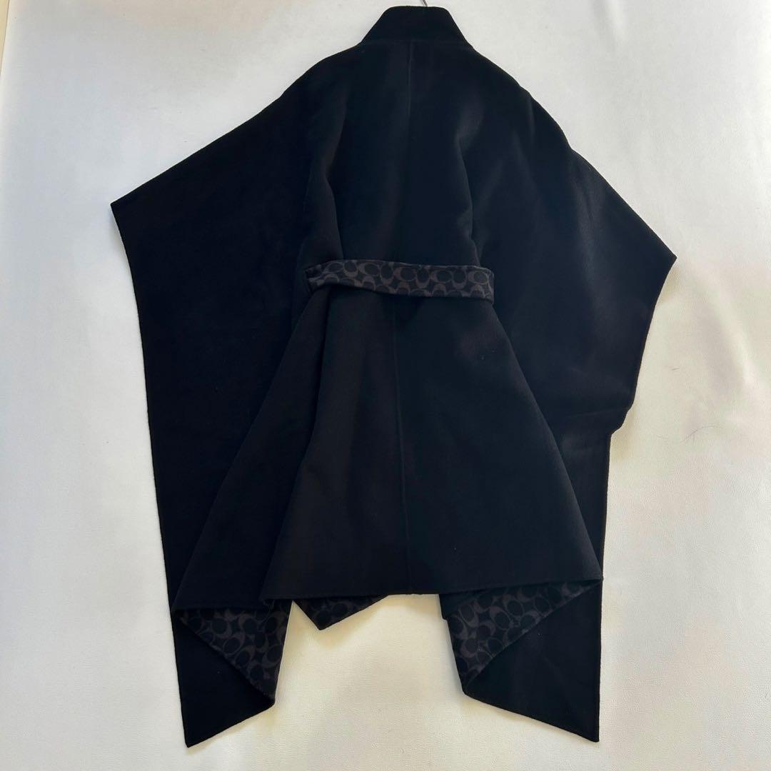 新品タグ付き✨COACH ダブル フェイス ウール ケープ ブラック