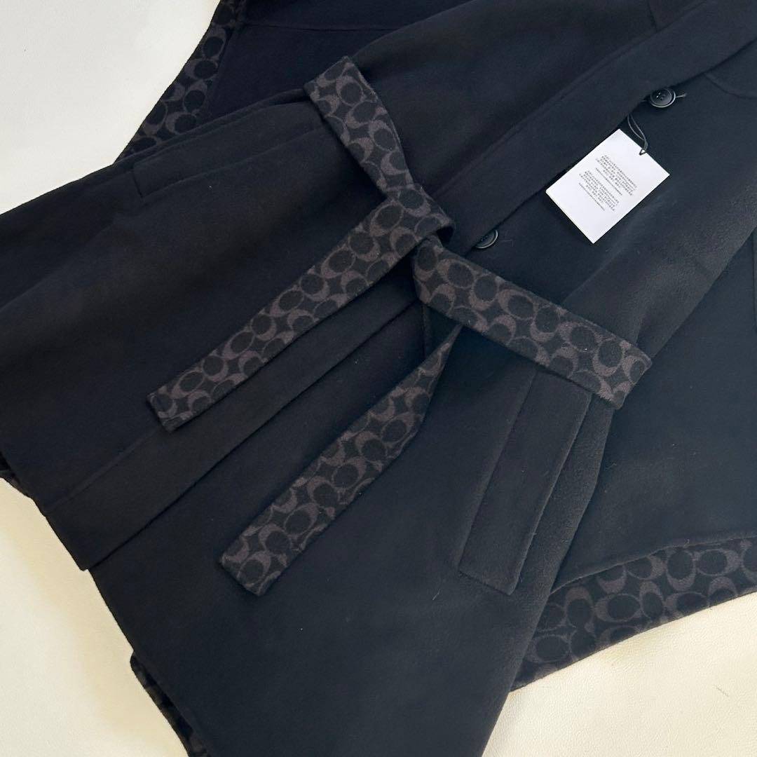 新品タグ付き✨COACH ダブル フェイス ウール ケープ ブラック