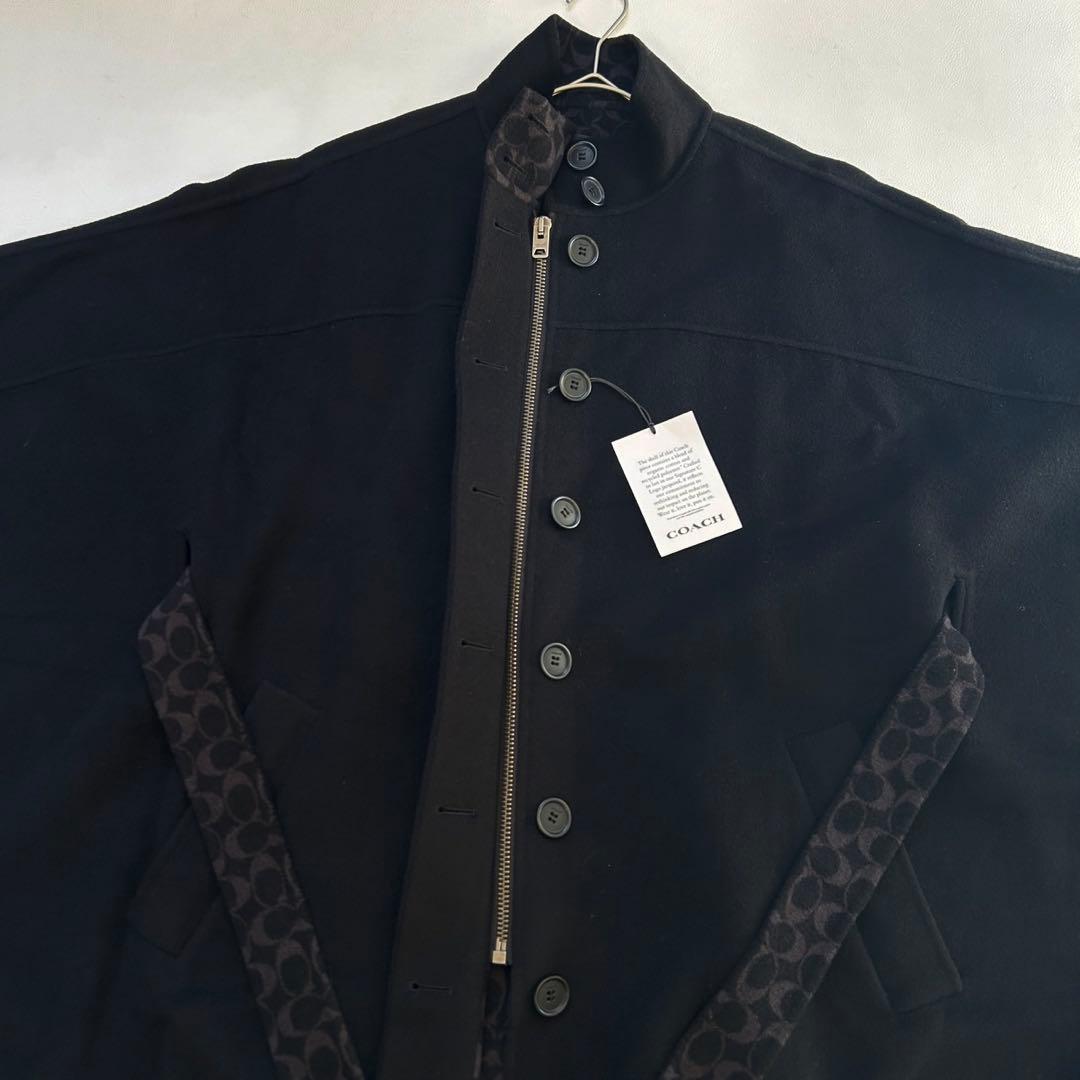 新品タグ付き✨COACH ダブル フェイス ウール ケープ ブラック