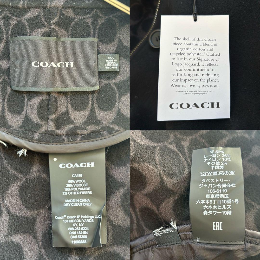 新品タグ付き✨COACH ダブル フェイス ウール ケープ ブラック