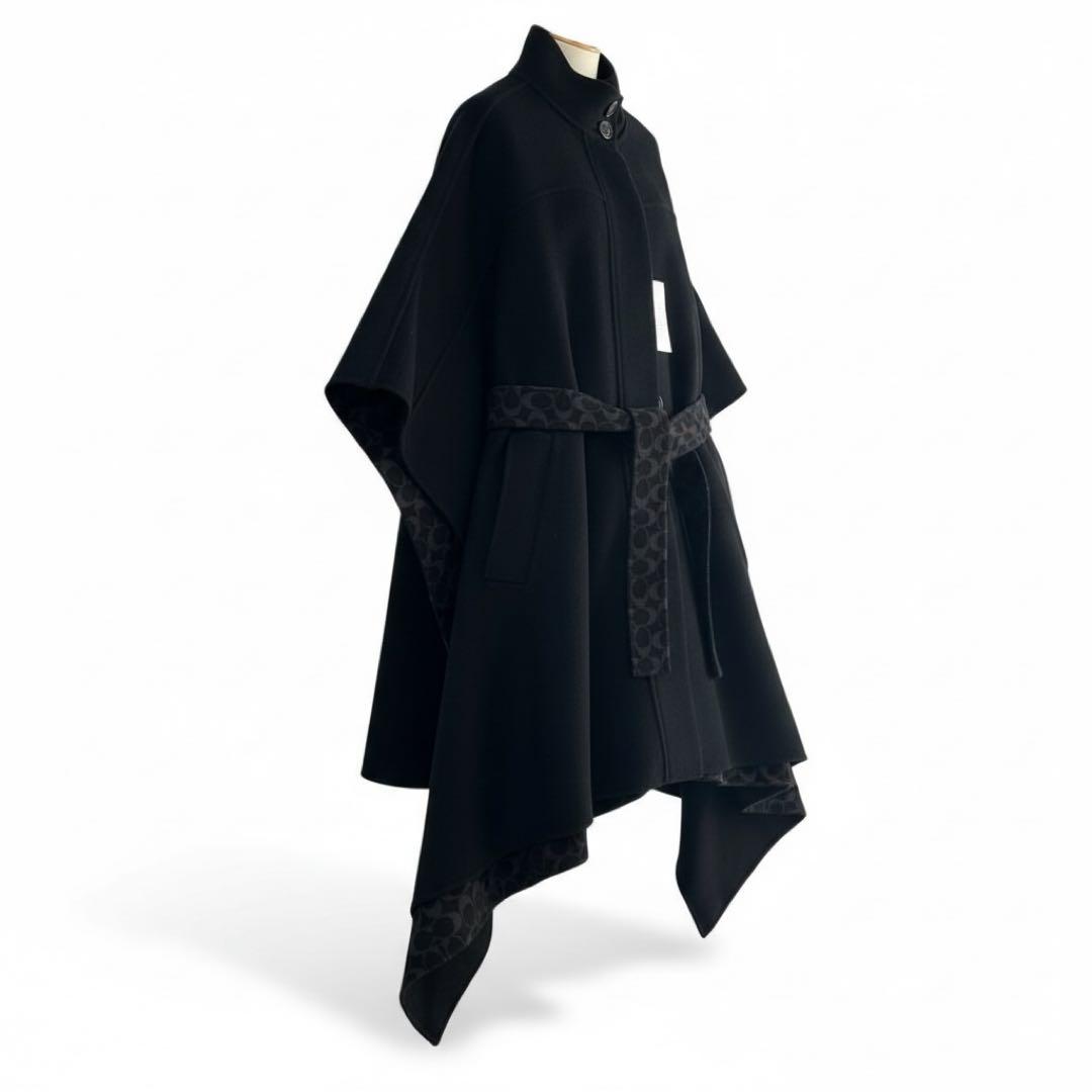 新品タグ付き✨COACH ダブル フェイス ウール ケープ ブラック