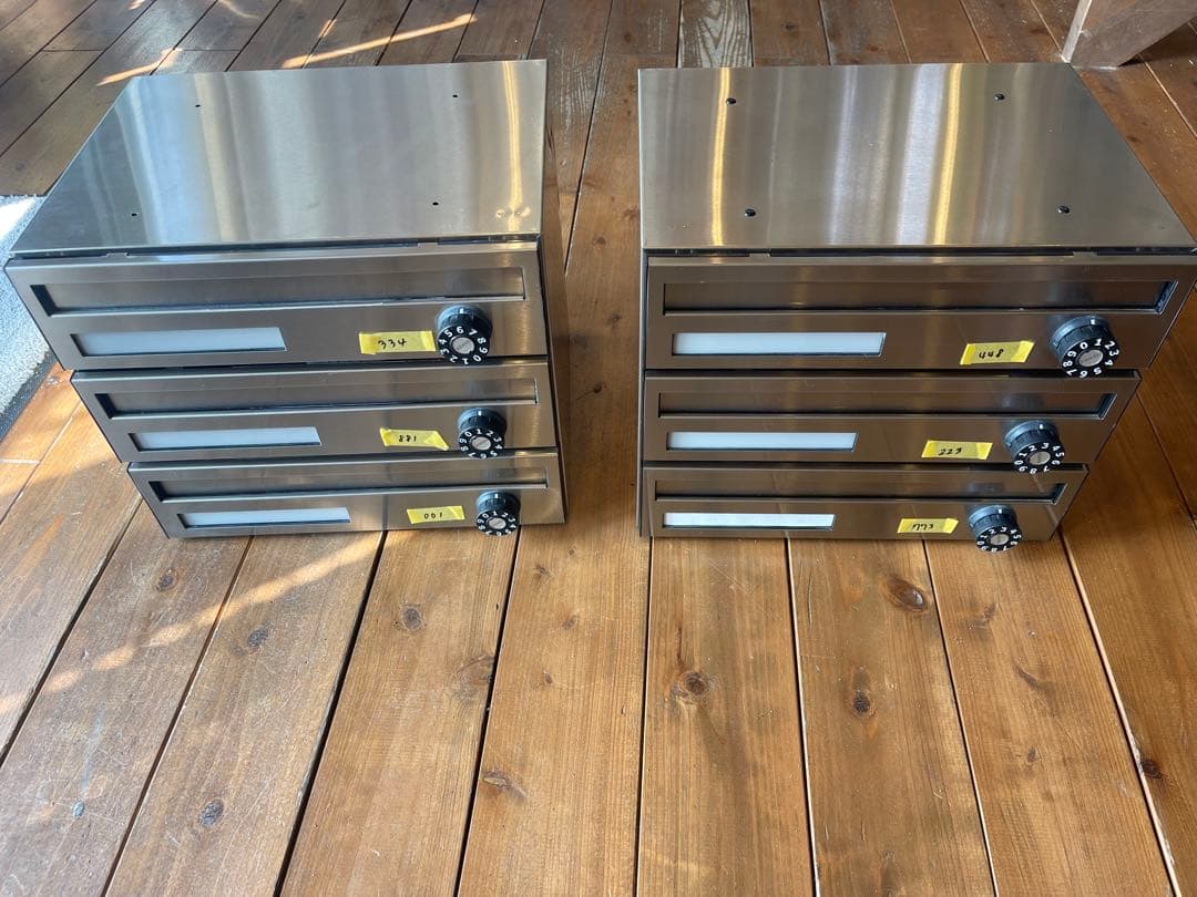 ステンレス製4段引き出しポスト2セット