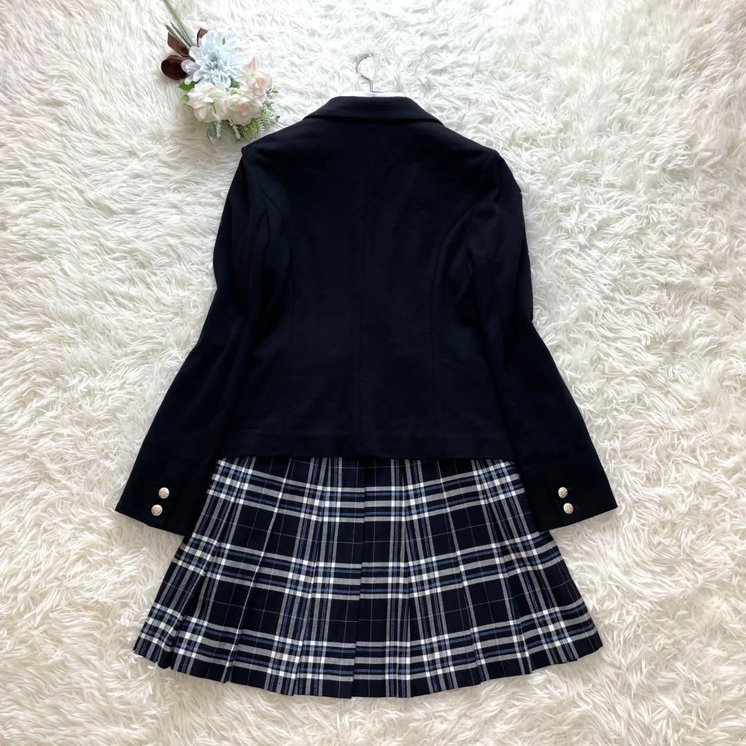 高級感✨ポンポネット フォーマル セット チェック 水色 160 お受験 入学式