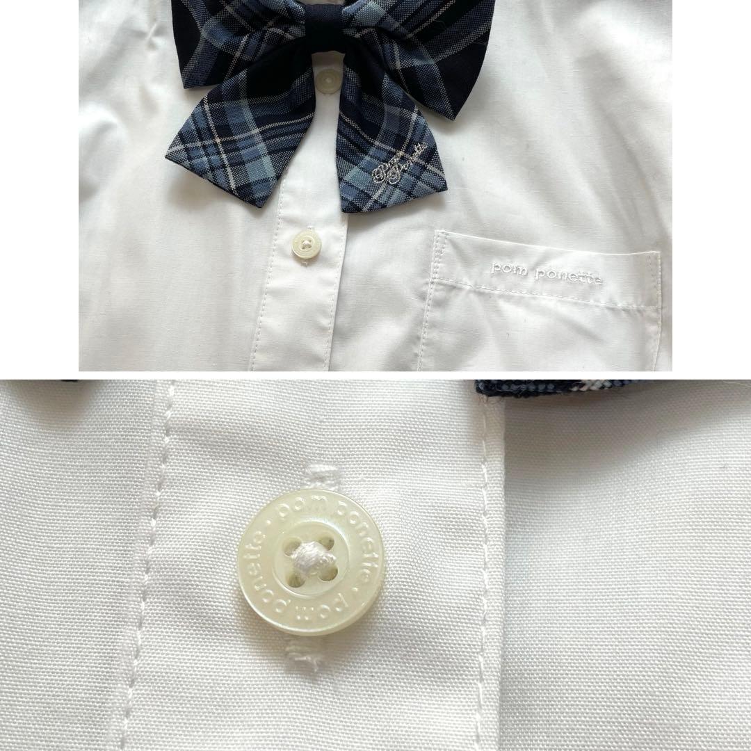 高級感✨ポンポネット フォーマル セット チェック 水色 160 お受験 入学式