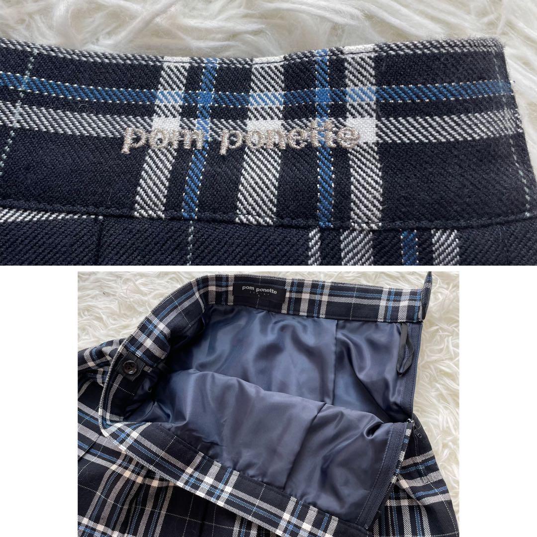 高級感✨ポンポネット フォーマル セット チェック 水色 160 お受験 入学式
