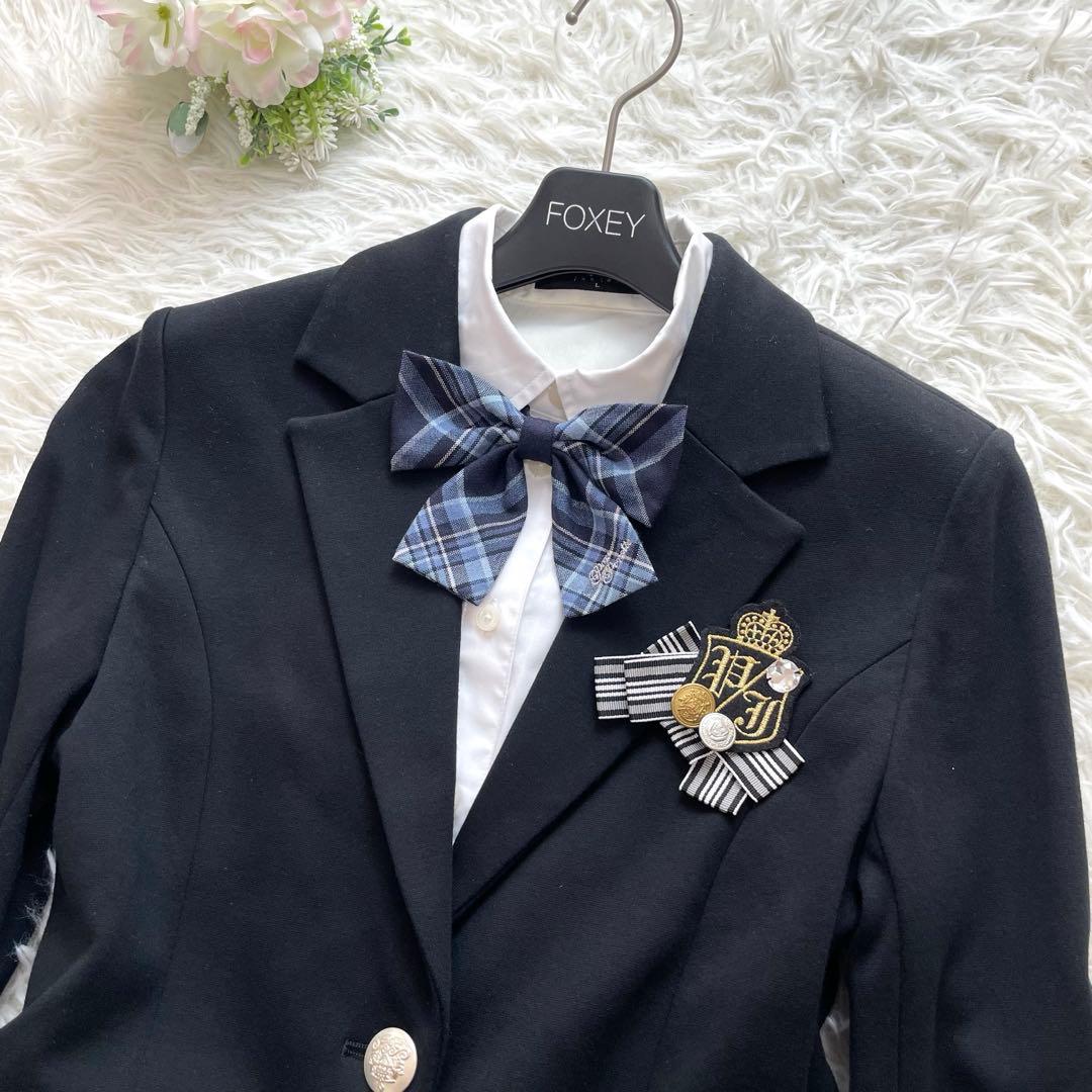 高級感✨ポンポネット フォーマル セット チェック 水色 160 お受験 入学式