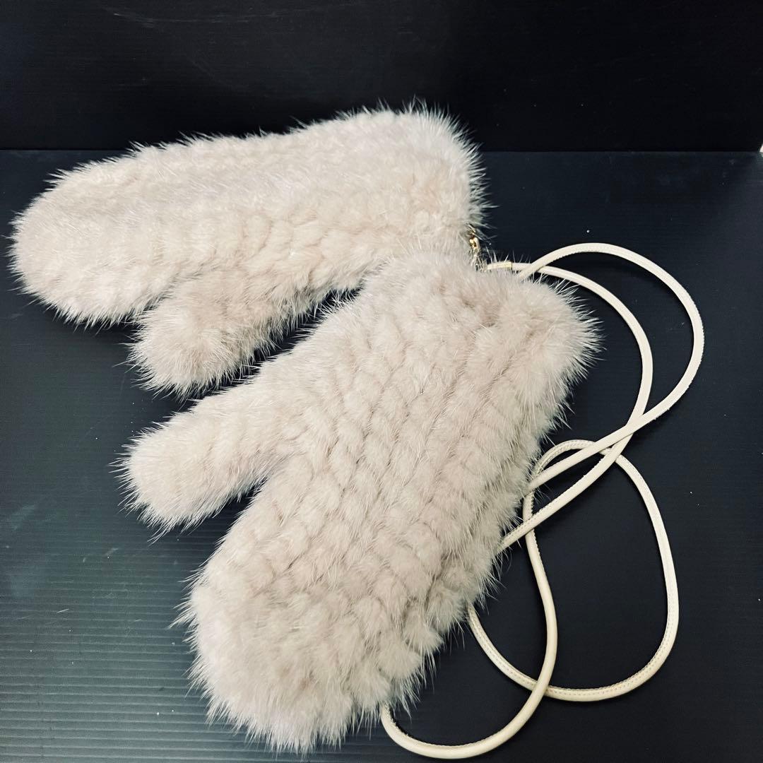 MaxMara ミンクミトン　グレジュカラー　マックスマーラ