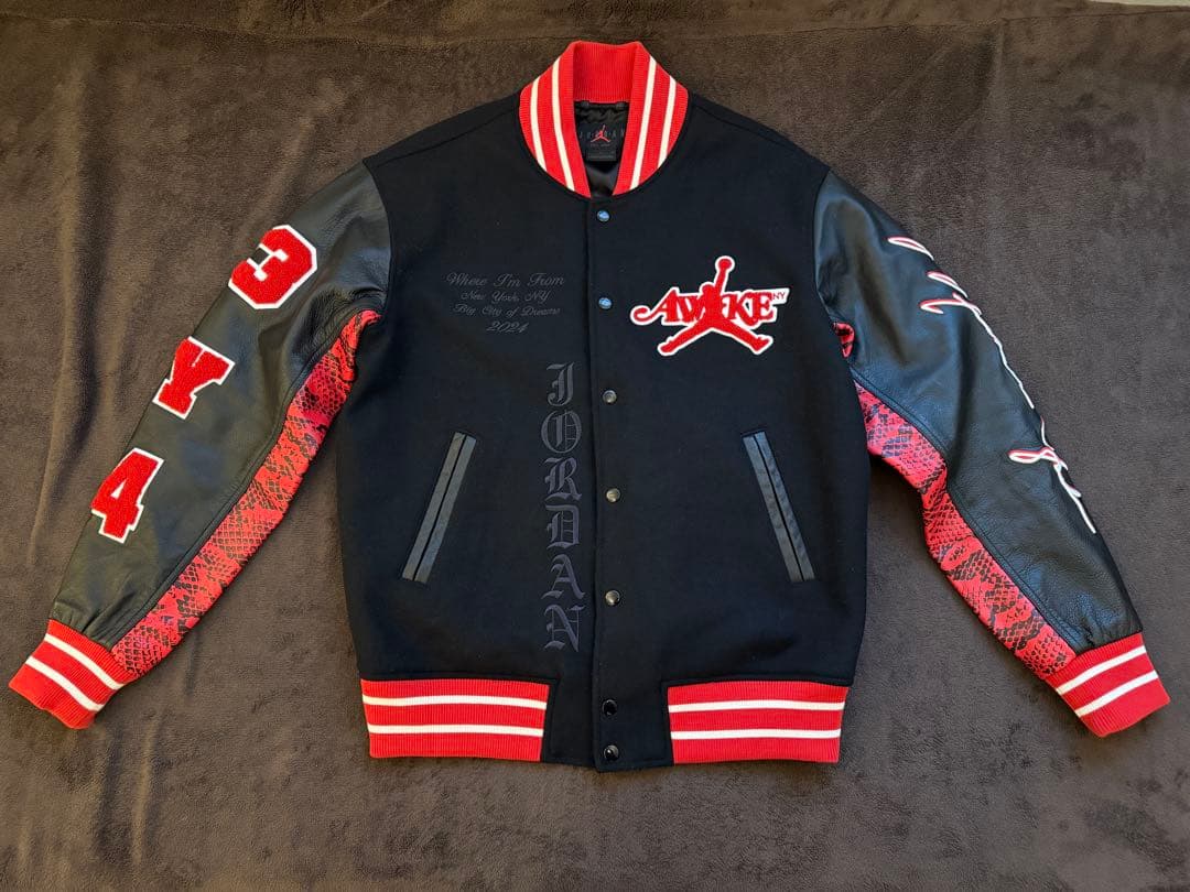 Jordan AwakeNY バーシティJacket S Redスタジャン