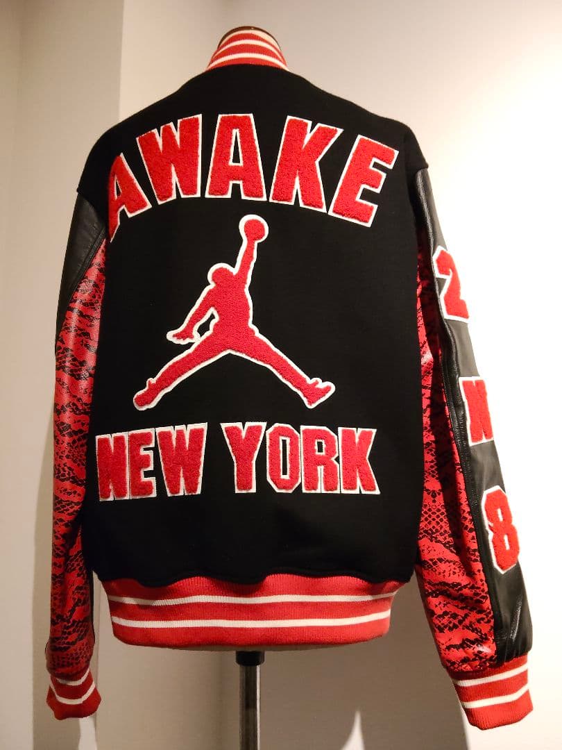 Jordan AwakeNY バーシティJacket S Redスタジャン