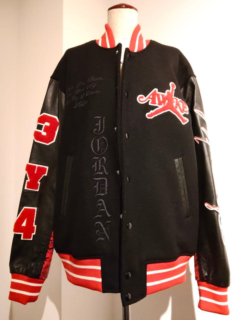 Jordan AwakeNY バーシティJacket S Redスタジャン