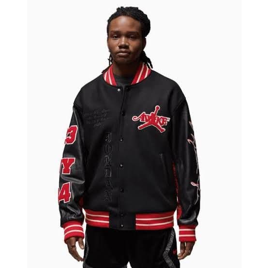 Jordan AwakeNY バーシティJacket S Redスタジャン