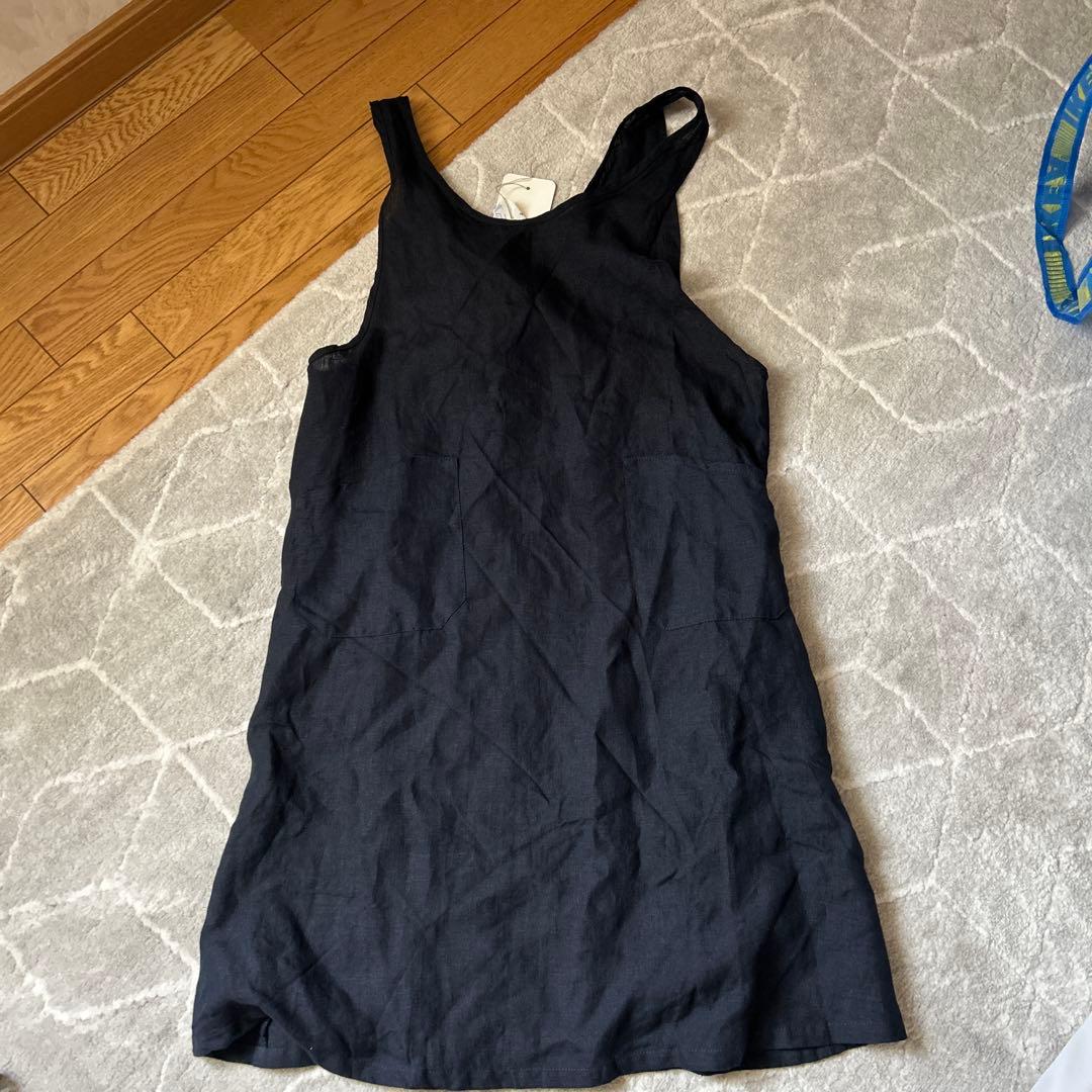 fog リネン エプロン　紺色