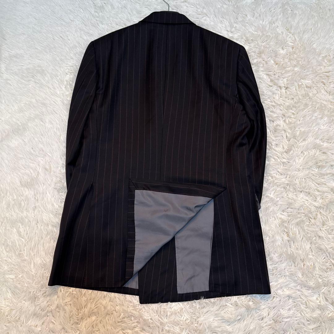 【美品】バーバリーロンドン ダブル スーツセットアップ ストライプ シルク混A6