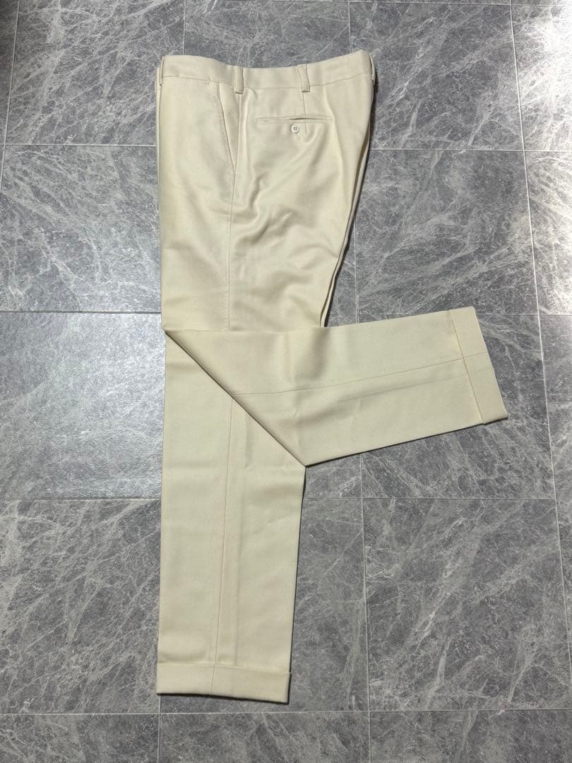 AMBROSI アンブロージ ウール スラックス パンツ オフホワイト XL