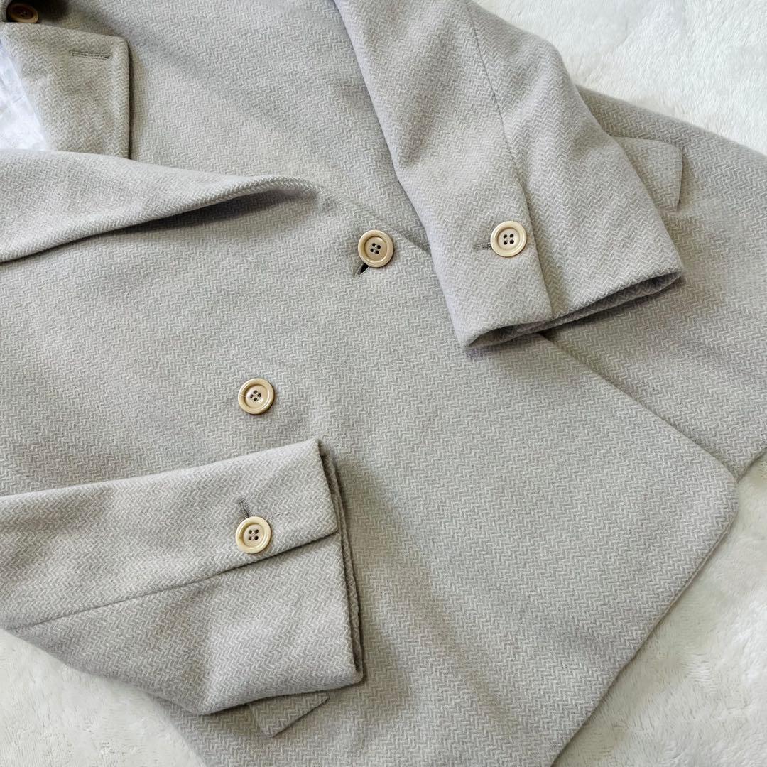 美品L✨マックスマーラ　マレーラ　ピーコート　カシミヤ混合　アイボリーベージュ