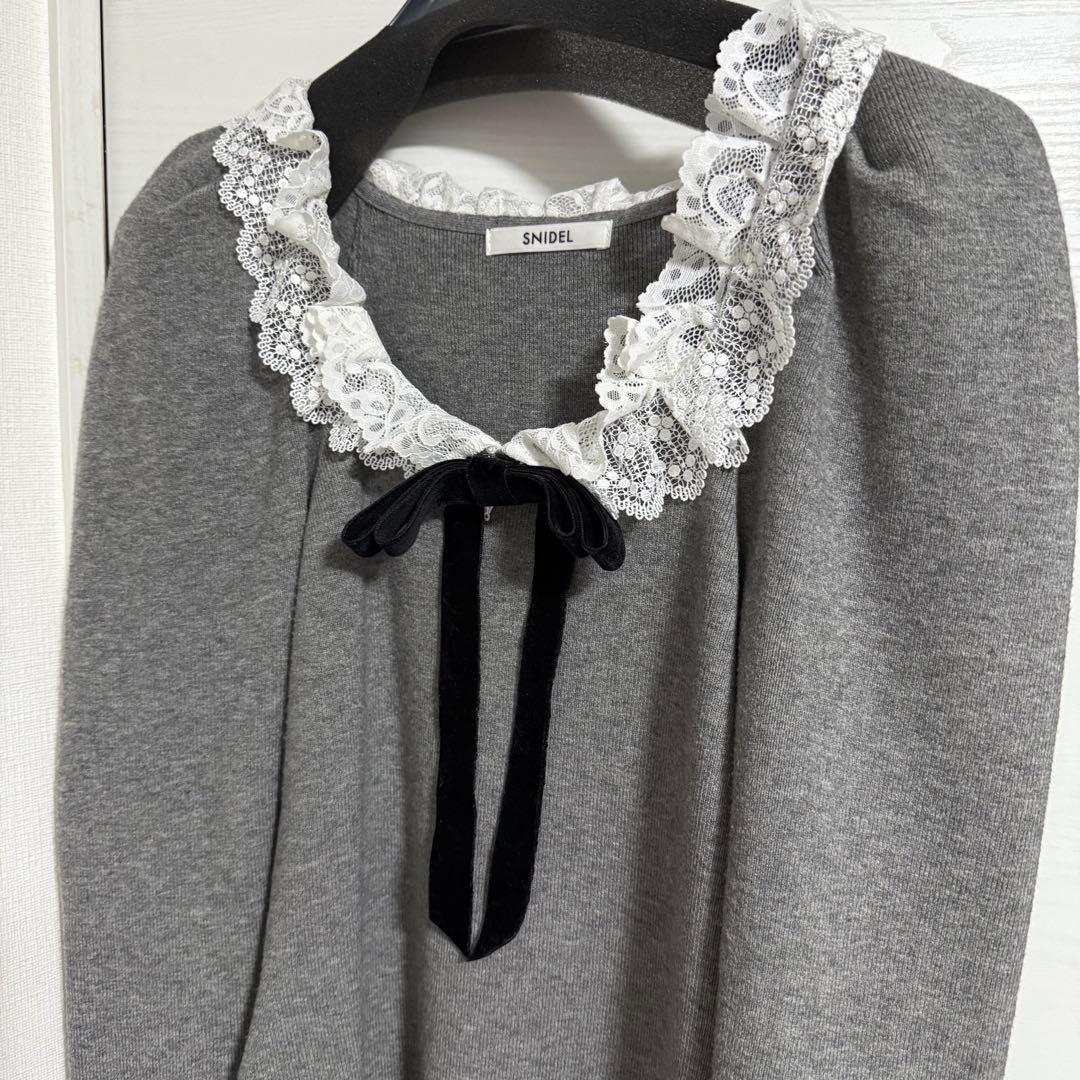 SNIDEL♡ フリルネックニットワンピース