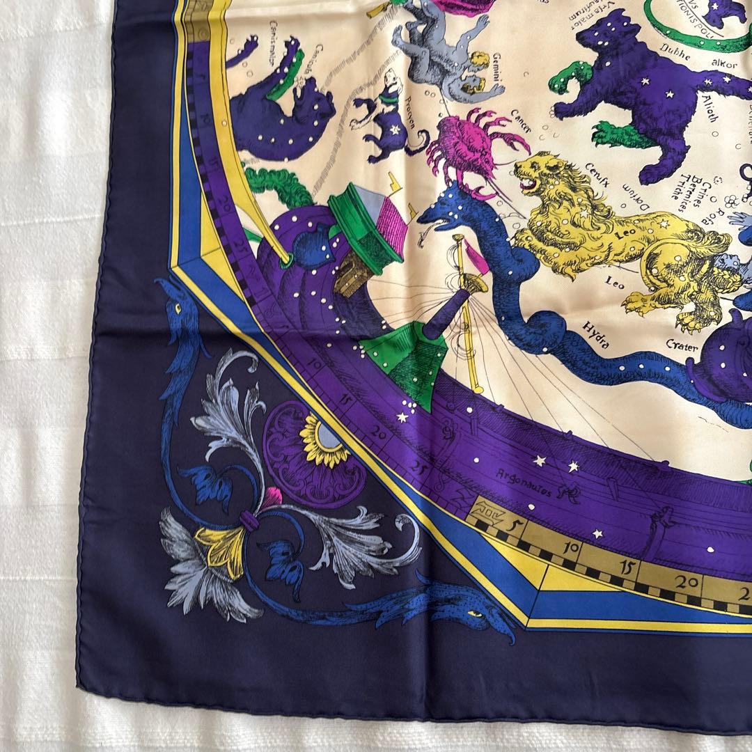 フランス製　CELINE シルク　スカーフ　星座　神話　天体　オールド　セリーヌ