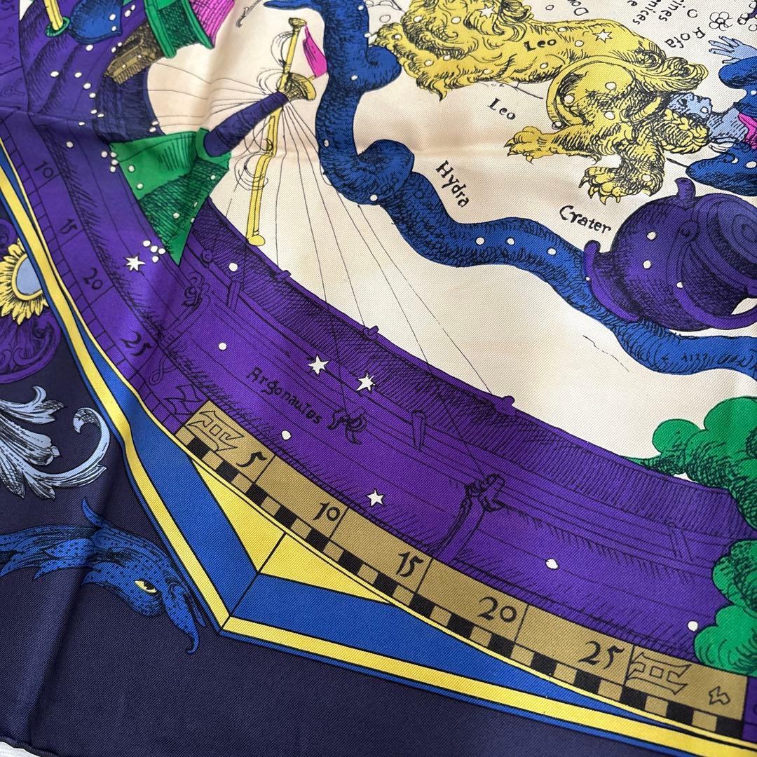 フランス製　CELINE シルク　スカーフ　星座　神話　天体　オールド　セリーヌ